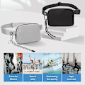 Miniatyrbilde 2 av 3: Fanny Packs for Kvinner og Menn, Grå Crossbody Fanny Pack, Unisex Mini Belteveske med Justerbar Stropp, Mote Cross Body Midjepakke for Reiser Avslappet R green