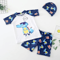 Miniatyrbild 5 av 5: Pojkbadset, 3 delar set badskjorta + badshorts + badmössa, badkläder strandkläder T-shirt kort set 6.14 crocodile c