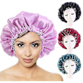 Miniatyrbillede 2 af 5: 3 stk. sovehætte satin hætte nathovedbeklædning sovende bløde hår turbans5.29