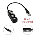 Miniatyrbillede 3 af 5: Ethernet RJ45 Splitter Kabeladapter 1 til 3 Port LAN Netværk Stikkontakt til Netværksudvidelse Dropshipping