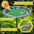 Miniatyrbillede 3 af 5: 3D-printet flydende biø, bi-vandingsstation, 2 stk. bi-kopper til haven, bi-drikkekopper til haven, bi-vandingsstation og sommerfugle-vandingsstation -CHSZ yellow and green