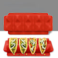 Miniatyrbillede 1 af 3: Taco Holder Stativer, Silikon Taco Bakke Plader Holder Op Til 3 Eller 4 Tacos Hver, Taco Stativ Stativ Bakke red s
