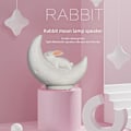 Miniatyrbild 4 av 5: Kanin Måne Nattlampa Sovrumsinredning Dekoration USB Uppladdningsbar Bluetooth Högtalare Kreativ Gåva Silikon Bordslampa with bluetooth
