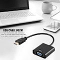 Miniatyrbillede 2 af 2: HDMI-kompatibel Han til VGA RGB Hun HDMI-kompatibel til VGA Videokonverter Adapter 1080p til PC Sort Han-Hun