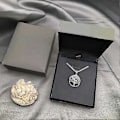 Miniatyrbild 3 av 5: Livets Träd Halsband 925 Sterling Silver Runt Familjeträd Hänge Halsband Fint Smycke Present För