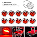 Pikkukuva 1 / 5: 12v-dc 10 kpl Led-merivalovene, vedenpitävä 3 Led-kansivalo 3/4&quot; pyöreä veneen sisänavigointivalo sininen red