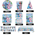 Pikkukuva 5 / 5: Sininen ommel Syntymäpäiväjuhlat Koristeet Piirretty Lilo Ja Stitch Teema Astiastosetti Kupit Lautasia Ilmapallo Lapsi Juhlatarvikkeet 4pcs set