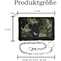 Pikkukuva 2 / 5: Lompakko Ketjulla, Camouflage Lasten Lompakko, Taittuva Ohut Kolminkertainen Lompakko Pojille, Kolminkertainen Lompakko Kolikkotaskulla & Korttipidikkeellä