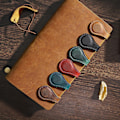 Miniatyrbillede 3 af 3: Magnetiske Bogmærker, Vintage Læder Bogmærker Klips, Dobbeltsidede Magnetiske Sideskillemærker Læder Klassisk Bogmærke Til Bogelskere Gaver kahki anchovy leather patterns