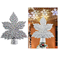 Miniatyrbillede 1 af 5: Bladformet Juletræsprojektorlampe Snestom Juletræstoplampe Led Trætopstjerne Projektorlampe silver au plug