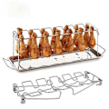 Miniatyrbillede 3 af 5: BBQ Kyllingben- og Ving Grillrist 14 Slots Rustfrit Stål Grillrist til Drumsticks Holder Ovn Stege Stativ med Drypbakke Værktøjer 2pcs