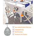 Miniatyrbild 3 av 5: 10 st Set med Dukvikter, Natursten Dukvikter med Stålklämmor för Familjefest, Camping, Utomhus white