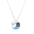 Miniatyrbilde 1 av 4: S925 Sterling Sølv Lucky Waveslove Hjerte Halskjede For Kvinner Datter Kjæreste Xq-xl416