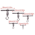 Miniatyrbillede 2 af 5: 20 stk. T-formede Fiskesvirvler Fiskefat Krydslinje Messinghoved Fiskegrej 1.2mm