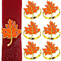 Miniatyrbilde 1 av 5: 6 stk. oransje lønneblad serviettringer høst Thanksgiving serviettringholder spenne blad serviettring høst gårdsstil metall strass serviettringer for