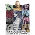 Miniatyrbillede 1 af 5: Berømt sanger flanneldækken Taylor Swift gave tæppe aircondition tæppe lur tæppe cover tæppe berømthed tæppe 100*150cm