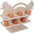 Miniatyrbilde 5 av 5: Kylling Egg Holder Benkeplate i Tre Oppbevaring Display Kurv Rustikk Kjøkken Dekorasjon for 24 Friske Egg, Naturlig Tre -GSLA white