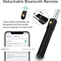 Pikkukuva 2 / 4: Bluetooth-selfietikku ja jalusta kaukosäätimellä, kääntyvä selfietikku Bluetooth-kaukosäätimellä, laajennettava langaton selfietikku useimmille älypuhelimille