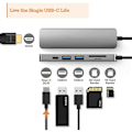 Pikkukuva 4 / 5: 6-in-1 USB-C-keskitin For-Pro Type C -sovittimella, moniporttinen kortinlukija 4K