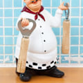 Miniatyrbillede 4 af 5: Kreativ flaskeåbner, kok figur med ølpropåbner