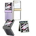Miniatyrbilde 3 av 5: For Samsung Galaxy Z Flip 6 Plating Klar Case, Slank PC Støtsikker Deksel med Magnetisk Hengselbeskyttelse & Ekstern Skjermbeskytter gold
