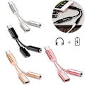 Pikkukuva 2 / 4: Usb-c-tyyppi C - 3,5 mm:n Aux-liitäntä latausääniadapteri 2-in-1-jakosovitin -GSL black