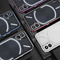 Miniatyrbillede 3 af 5: Beskyttelsesetuiramme og kameraramme til Nothing Phone 2 Transparent Glansfuld Aurora Cover Ramme Linsebeskytter til Nothing Phone 2 silver