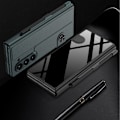 Miniatyrbild 5 av 5: Fodral för Samsung Galaxy Z Fold 6 med pennfack, Z Fold 6 fodral pläterat glas hybridläder All-Inclusive fodral med skärmskydd carbon fiber