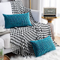 Miniatyrbilde 2 av 5: Putetrekksett med 2 firkantede rektangulære dekorative fløyels putetrekk Moderne putetrekk for sofa seng sofa stol stue (uten putekjerne