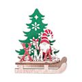 Miniatyrbillede 2 af 5: Juleferie Adventskalender Julepynt Træ DIY Slæde Ornamenter Kombination Dekoration a