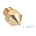 Pikkukuva 5 / 5: 2 kpl/setti 0,4 mm messinki suutin ekstruusori painopää + lämmityselementtilohko Hotend + 1,75 mm kurkkuputket putket