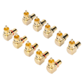 Miniatyrbild 4 av 5: 10 st RCA Vinkeladapter Hane till Hona Koppar Förgylld 90 Grader L-Typ RCA Adapterkontakt