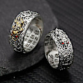 Miniatyrbild 1 av 4: Feng Shui Pixiu Justerbar Ring Buddhistisk Mantra Locka Till Sig Lycka Öppen Ring ZD A 2pcs
