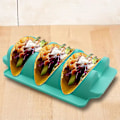 Miniatyrbillede 1 af 3: Taco Holder Stativer, Silikon Taco Bakke Plader Holder Op Til 3 Eller 4 Tacos Hver, Taco Stativ Stativ Bakke green s