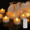Pikkukuva 1 / 5: Halloween-makeiset 12 kpl Halloweenin liekittömät kynttilät LED-välkehtivät kynttilät paristoilla toimivat LED-teakylpykynttilät Halloweenin kodin sisustukseen