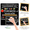 Miniatyrbillede 3 af 5: Første Skoledag Tavle, 25 X 30cm Dobbeltsidet Tilbage Til Skolen Skilt, Genanvendelig 1. Dag I Børnehave/ Kindergarten