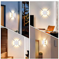 Miniatyrbillede 4 af 5: Soveværelsesvæglampe 8W Moderne LED Indendørs Udendørs Væglampe, IP65 Vandafvisende Aluminium Væglampearmatur, 3000K Varmt Hvidt Lys, til Have Gang B