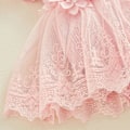 Miniatyrbild 4 av 5: Nyfödd flicka sommar kläder set blommig spets volang ärmlös tutu klänning pannband 2 delar outfit set -GSL FF ZD 80cm