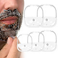 Miniatyrbilde 1 av 5: 5 størrelser Goatee Beard Shaper Skjeggstylingverktøy for menn, Skjeggformende mal for hårlinjeoppsett, kanting, bart, en gave til far white 2pcs