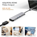 Pikkukuva 5 / 5: 6-in-1 USB-C-keskitin For-Pro Type C -sovittimella, moniporttinen kortinlukija 4K
