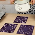 Miniatyrbild 5 av 5: Värmebeständiga Silikonunderlägg för Kokplattor, Multifunktionella, Anti-Brännskada purple