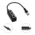 Pikkukuva 4 / 5: Ethernet RJ45 -jakaja, kaapeliadapteri 1:3, LAN-verkkoliitäntä, pistokkeet verkkojen laajentamiseen, dropshipping