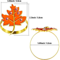 Miniatyrbilde 4 av 5: 6 stk. oransje lønneblad serviettringer høst Thanksgiving serviettringholder spenne blad serviettring høst gårdsstil metall strass serviettringer for