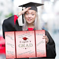 Miniatyrbillede 2 af 5: 2024 Graduation Gæstebog Alternativ Signatur Tillykke Certifikat Klasse af 2024 Graduation Party Supplies Gæstebog til College red