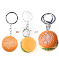 Miniatyrbillede 1 af 5: Hamburger Cheeseburger Polymer Clay Nøglering Simuleret Mad Vedhæng Nøglering