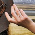 Miniatyrbillede 2 af 4: Sjove Spinner Fidget Ringe til Kvinder Piger Anti Angst Stress Bekymring, Justerbar Størrelse