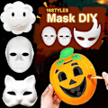 Pikkukuva 2 / 5: Tyhjä värillinen maalausnaamio naamiaisasu Pulp-naamio päiväkoti DIY-tarvikkeet Jikaix_GET IT -lahjat rabbit