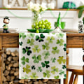 Miniatyrbillede 4 af 5: St. Patricks Day Bordløber, Ferie Køkken Spisebord Dekorationer Shamrock Forår Sæsonbestemt Bordlinned Til Hjemmefest b s -  33x183cm