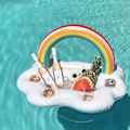 Miniatyrbillede 3 af 5: Flydende bar til poolparty, oppustelige kopholdere og køler, farverig sky-iskasse til drikkevarer, 1 stk., 6. juni 15