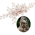 Miniatyrbilde 1 av 5: Bryllupshårklemme Rose Gold Bryllupshårtilbehør Sprette Hårdekorasjoner